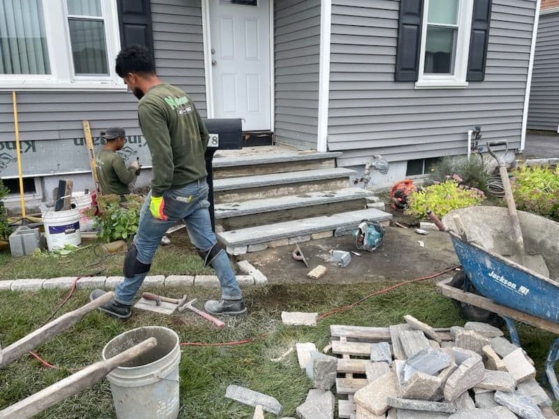 Stone Veneer and Bluestone Tread Entrance
