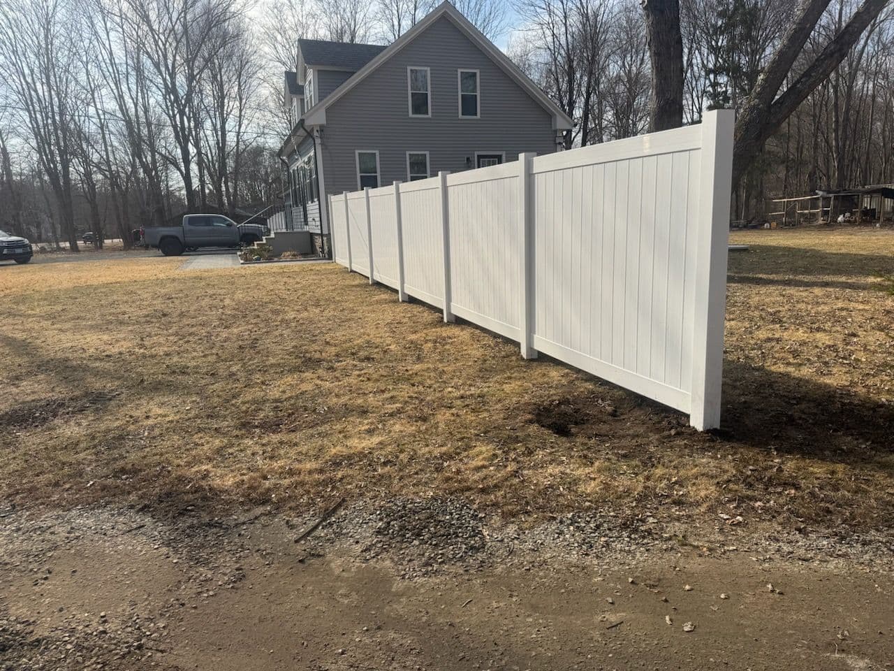 White Vinyl Fence Installation