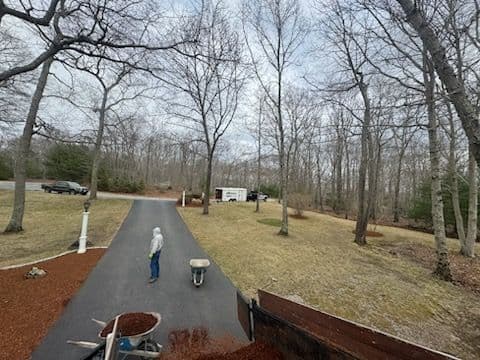 Red Mulch Landscape Transformation